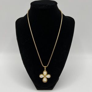 925 Italian - Gold/White Cross Necklace